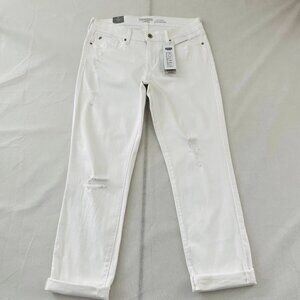 NWT Denizen Form Levi's Womens White Stretch Modern Slim Cuffed Jeans Size 10